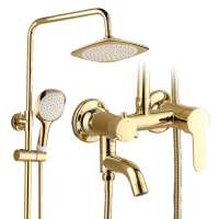 Multi- functions gold shower mixer brass bath shower sets washroom shower set