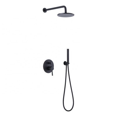 Factory Direct Wall Mounted  Double Functions Shower Set   Bathroom Shower Faucet Black plating