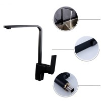 Customized modern  style single handle black chrome  kitchen faucet