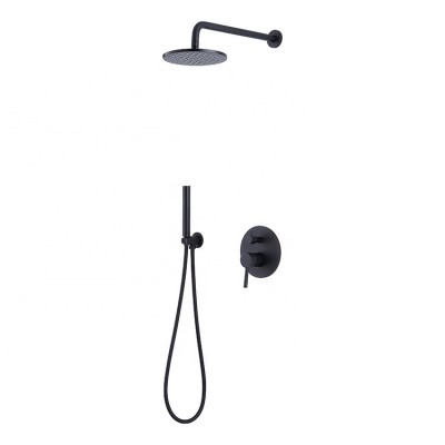 Antique brass shower bathroom faucet single handle matte black wall mount  faucet black bathroom set