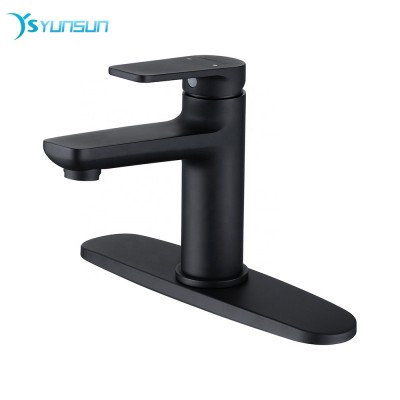 Factory direct single handle deck mounted bath basin faucet mixer tap matte black