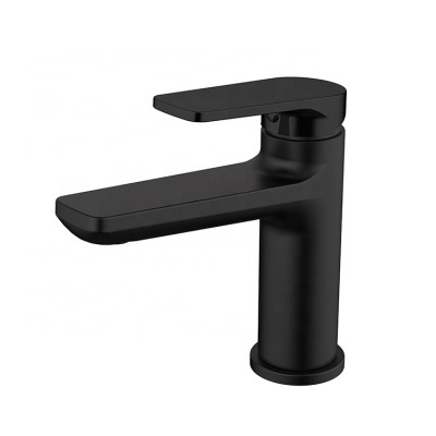 High Quality Bathroom Waterfall Hot and Cold Square Matt Black Brass Basin Faucet Mixer Taps