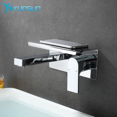 Modern  hot cold water mixer tap  bathroom wash basin faucet solid brass