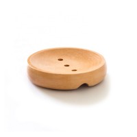 Bathroom Wooden Soap Case Holder Sink Deck Bathtub Shower Dish Round Hand Craft Natural Wooden Holder for