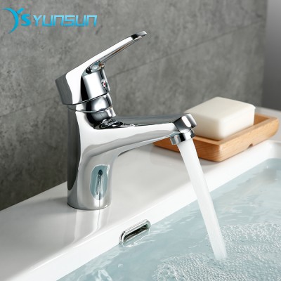 YUNSUN hot and cold water mixer  bathroom wash basin faucet solid brass