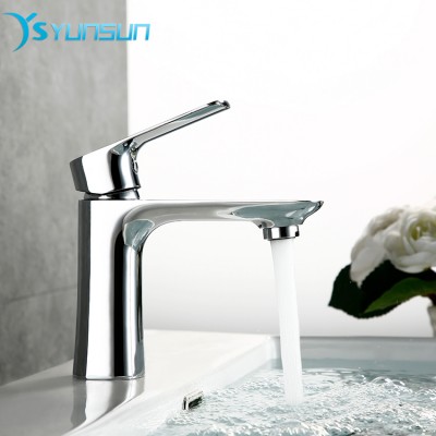 YUNSUN hot and cold water mixer tap  bathroom wash basin faucet solid brass