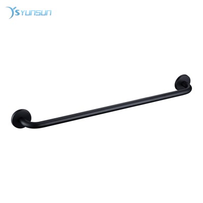 Metal Stainless Wall Mounted Black Single Towel Bar Bathroom Accessories Set