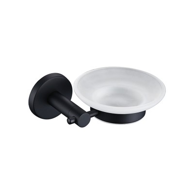 Black Modern Round Stainless Steel Soap dish holder Bathroom Accessories