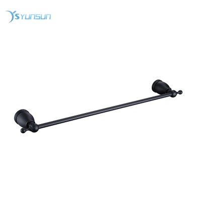 High Quality Chrome Modern  Sanitary Hardware Black Single Towel Bar Bathroom Accessories Set