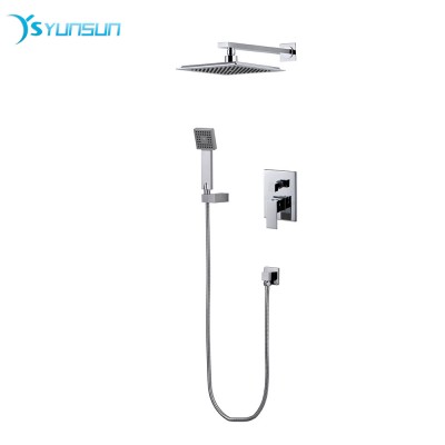 Kaiping fashion overhead column set faucets with shower self close italian bravat wall mounted bathroom bath shower faucet