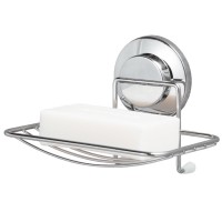 TAILI Bathroom Accessories Storage Holder Portable Chrome Metal Soap Dish Holder With Suction Cup No Drilling For Home and Hotel