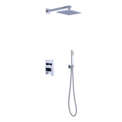 Concealed bathroom square shower faucet chrome plating